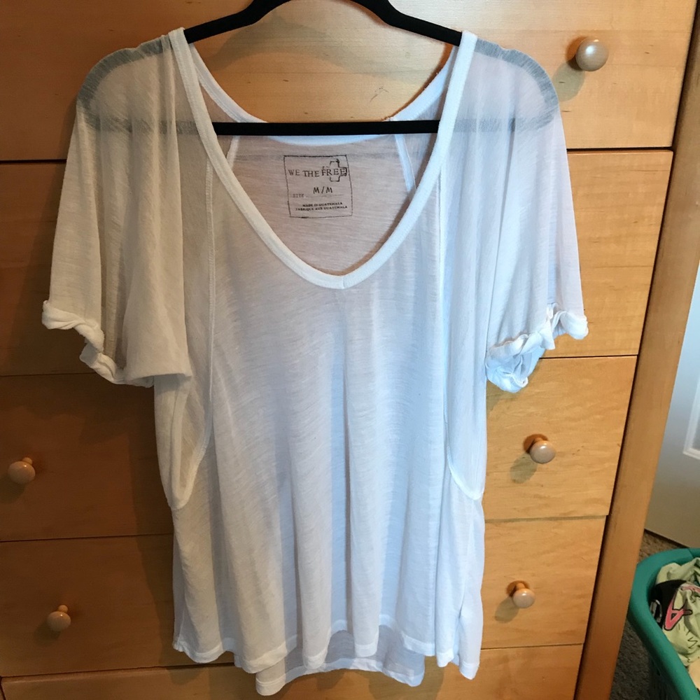 Medium white Free People V neck tee